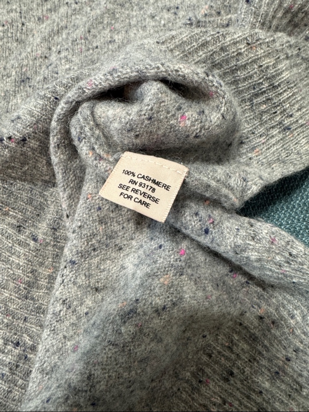 Philosophy 100% Cashmere Sweater Women's Size Large Grey Crewneck Soft Cozy - Picture 4 of 13